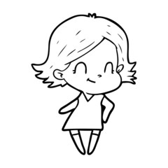 cartoon friendly girl