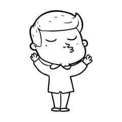 cartoon model guy pouting