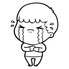 cartoon man crying
