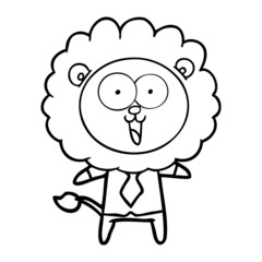 happy cartoon lion