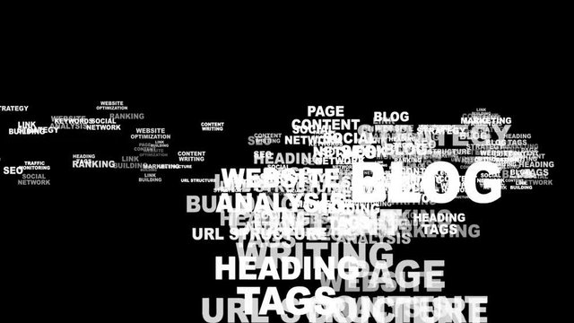 SEO Keywords Animation, Rendering, Background, Loop, 4k
