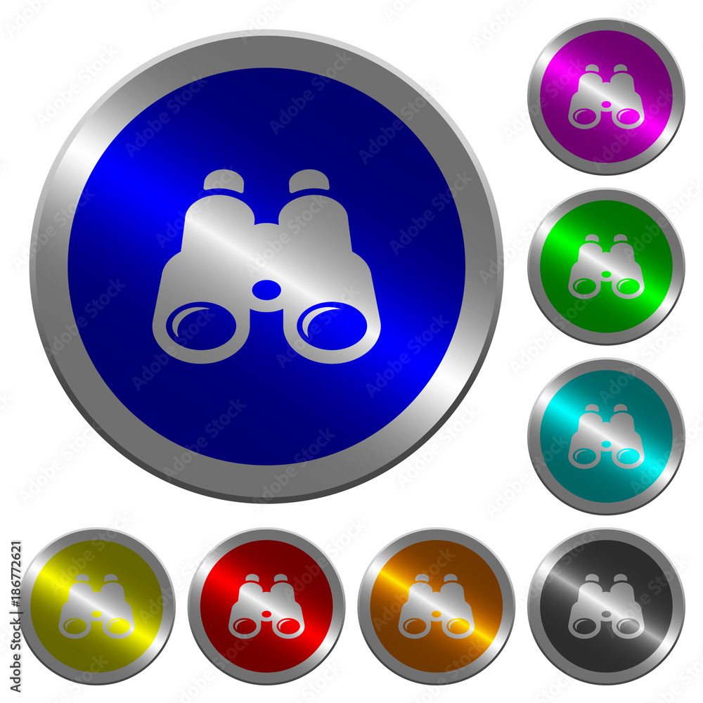 Poster binoculars luminous coin-like round color buttons