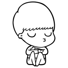 Obraz premium cartoon calm boy