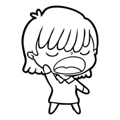 cartoon woman talking loudly