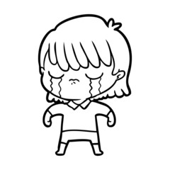 cartoon woman crying