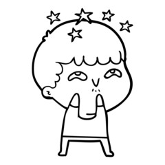 cartoon amazed boy