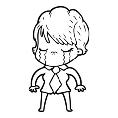 cartoon woman crying