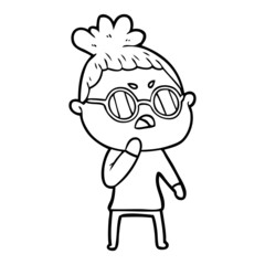 Fototapeta premium cartoon annoyed woman