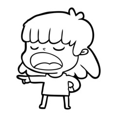 cartoon woman talking loudly