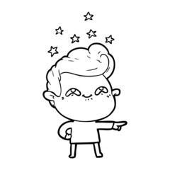 cartoon excited man