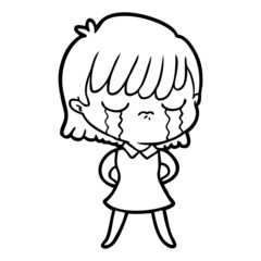 cartoon woman crying