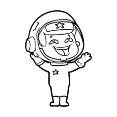 cartoon laughing astronaut