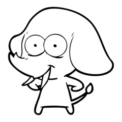 happy cartoon elephant