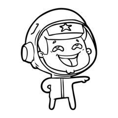 cartoon laughing astronaut