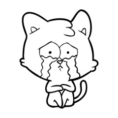 crying cat cartoon