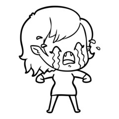 cartoon crying vampire girl