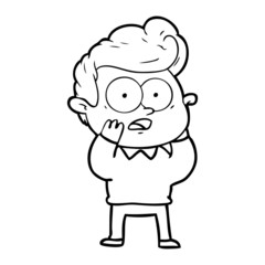 cartoon staring man