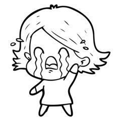 cartoon woman crying