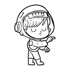 cartoon astronaut woman