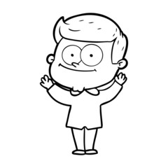 cartoon happy man