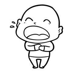 cartoon shouting bald man