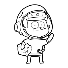 happy astronaut cartoon