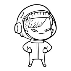 cartoon astronaut woman