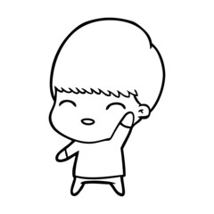 happy cartoon boy