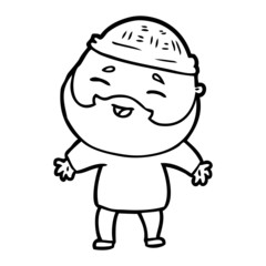 Obraz premium cartoon happy bearded man