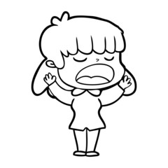 cartoon woman talking loudly