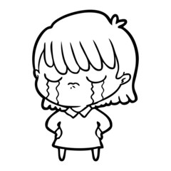 cartoon woman crying