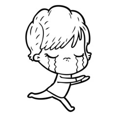 Obraz premium cartoon woman crying