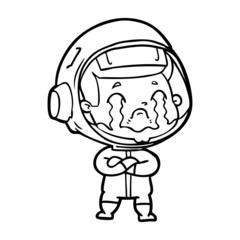 cartoon crying astronaut
