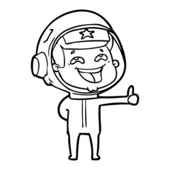 cartoon laughing astronaut