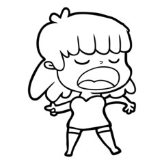 cartoon woman talking loudly