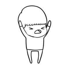 cartoon stressed man