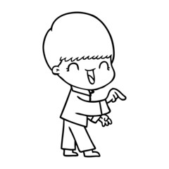 happy cartoon boy