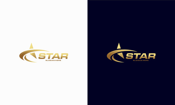 Luxury Gold Star logo designs template, Elegant Star logo designs, Fast star logo designs concept
