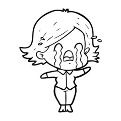 cartoon woman crying