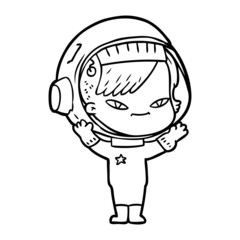 cartoon astronaut woman