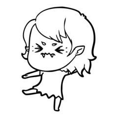 annoyed cartoon vampire girl