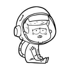 Fototapeta premium cartoon tired astronaut