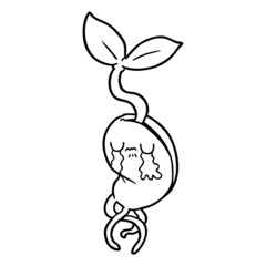 cartoon sprouting seedling