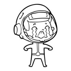 Obraz premium cartoon crying astronaut