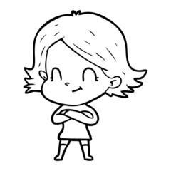 cartoon friendly girl