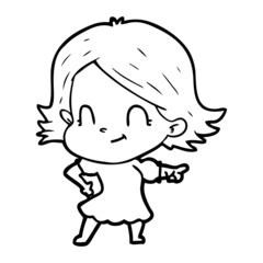 cartoon friendly girl
