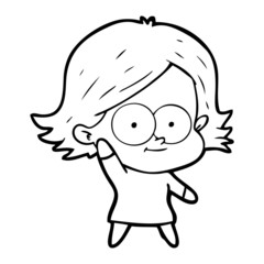 happy cartoon girl