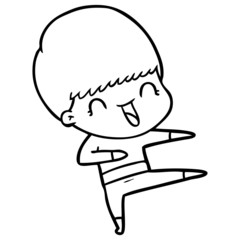 happy cartoon boy