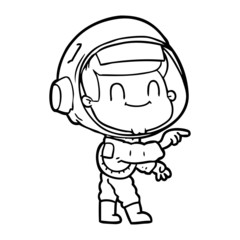 happy cartoon astronaut man