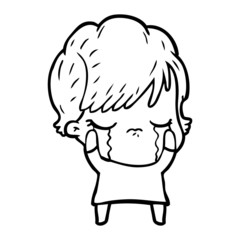 cartoon woman crying